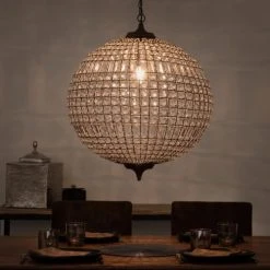 Maisons Du Monde Suspensions Suspension Boule à Pampilles Et Métal Coloris Rouille -Luminaires Ventes suspension boule a pampilles et metal coloris rouille 1000 1 8 130306 6