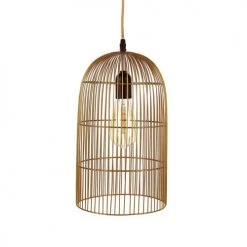 The Home Deco Light Suspensions Suspension Cage Haute Filaire Cuivre Mat