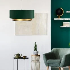 Kauze Luminaires Suspensions Suspension Chic Moma Vert Et Or Ø 40cm -Luminaires Ventes suspension chic moma vert et or oe 40cm 1