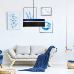 Kauze Luminaires Suspensions Suspension Déco Noir Et Bleu Canard Ø 60 -Luminaires Ventes suspension deco noir et bleu canard oe 60 2