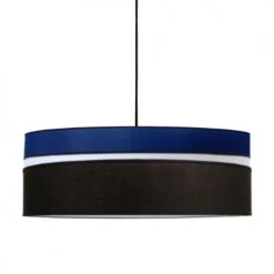 Kauze Luminaires Suspensions Suspension Déco Noir Et Bleu Canard Ø 60