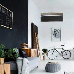 Kauze Luminaires Suspensions Suspension Déco Noir Et Gris Ø 55 -Luminaires Ventes suspension deco noir et gris oe 55 2