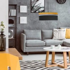 Kauze Luminaires Suspensions Suspension Déco Noir Et Jaune Moutarde Ø 40 -Luminaires Ventes suspension deco noir et jaune moutarde oe 40 2