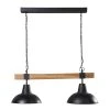 Maisons Du Monde Suspensions Suspension Double En Métal Noir Et Manguier -Luminaires Ventes suspension double en metal noir et manguier 1000 6 18 177384 1