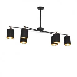QAZQA Suspensions Suspension En Acier Noir -Luminaires Ventes suspension en acier noir 4