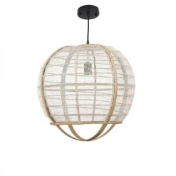 Mica Decorations Suspensions Suspension En Bois Beige Et Lin