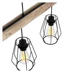 Rendez Vous Déco Suspensions Suspension En Bois Et Métal 4 Lampes -Luminaires Ventes suspension en bois et metal 4 lampes 4