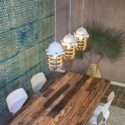 Now’s Home Suspensions Suspension En Bois Et Métal Blanc -Luminaires Ventes suspension en bois et metal blanc 3