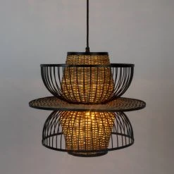 Drawer Suspensions Suspension En Cannage D40x35cm Naturel -Luminaires Ventes suspension en cannage d40x35cm naturel 2