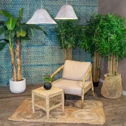 Now’s Home Suspensions Suspension En Feuilles De Palmier Blanche 55x28cm -Luminaires Ventes suspension en feuilles de palmier blanche 55x28cm 3