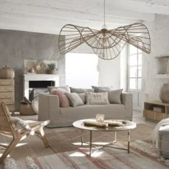 Maisons Du Monde Suspensions Suspension En Fibre Végétale Tressée Et Métal Doré -Luminaires Ventes suspension en fibre vegetale tressee et metal dore 1000 12 4 212138 3