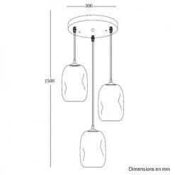 Keria Suspensions Suspension En Glass Noir -Luminaires Ventes suspension en glass noir 13