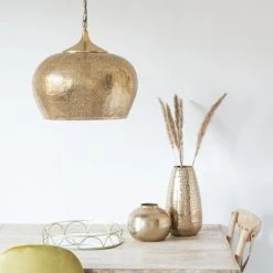 Maisons Du Monde Suspensions Suspension En Métal Ciselé Doré Mat D44 -Luminaires Ventes suspension en metal cisele dore mat d44 1000 6 35 201099 2