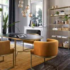 Maisons Du Monde Suspensions Suspension En Métal Doré 8 Globes En Verre Ambré -Luminaires Ventes suspension en metal dore 8 globes en verre ambre 1000 1 34 220491 2