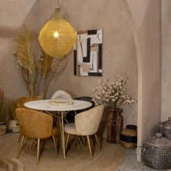 Now’s Home Suspensions Suspension En Métal Filaire Doré Ronde D73cm -Luminaires Ventes suspension en metal filaire dore ronde d73cm 4