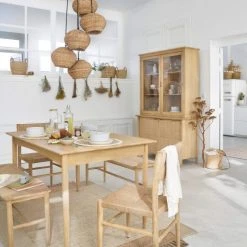 Maisons Du Monde Suspensions Suspension En Métal Noir 5 Abat-jour En Rotin Tressé Main -Luminaires Ventes suspension en metal noir 5 abat jour en rotin tresse main 1000 5 38 220495 3