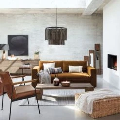 Maisons Du Monde Suspensions Suspension En Métal Noir Et Bois De Manguier -Luminaires Ventes suspension en metal noir et bois de manguier 1000 1 19 226339 2