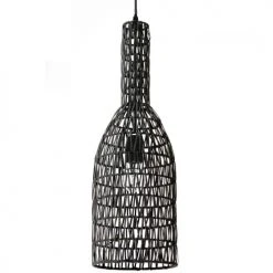 Lussiol Lighting Suspensions Suspension En Rotin Noir D. 19 Cm