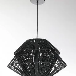 Lussiol Lighting Suspensions Suspension En Rotin Noir D. 45 Cm -Luminaires Ventes suspension en rotin noir d 45 cm 3