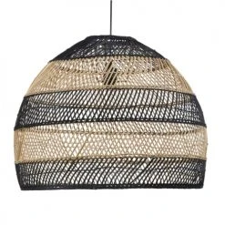 Maisons Du Monde Suspensions Suspension En Rotin Tressé Beige Et Noir -Luminaires Ventes suspension en rotin tresse beige et noir 1000 16 32 210731 5