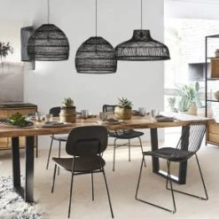 Maisons Du Monde Suspensions Suspension En Rotin Tressé Noir D60 -Luminaires Ventes suspension en rotin tresse noir d60 1000 15 2 190857 3