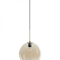 Dyberg Larsen Suspensions Suspension En Verre Ambre Et Laiton, H 30 Cm D 30 Cm