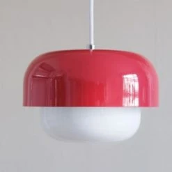 Dyberg Larsen Suspensions Suspension En Verre Et Métal Rouge Clair, H 15 Cm D 23 Cm -Luminaires Ventes suspension en verre et metal rouge clair h 15 cm d 23 cm 2