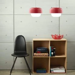 Dyberg Larsen Suspensions Suspension En Verre Et Métal Rouge Clair, H 15 Cm D 23 Cm -Luminaires Ventes suspension en verre et metal rouge clair h 15 cm d 23 cm 3