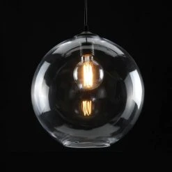 Lussiol Lighting Suspensions Suspension En Verre Transparent D. 38 Cm -Luminaires Ventes suspension en verre transparent d 38 cm 3