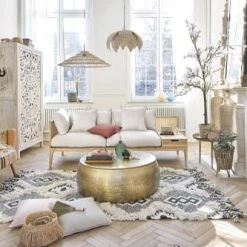 Maisons Du Monde Suspensions Suspension Fleur En Fibre Végétale Tressée -Luminaires Ventes suspension fleur en fibre vegetale tressee 1000 5 32 202900 3