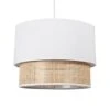 Jardideco Suspensions Suspension Gigogne Rotin Blanc D35cm -Luminaires Ventes suspension gigogne rotin blanc d35cm