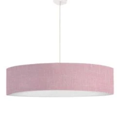 Abat-jours Suspensions Suspension Imprimée Effet Lin Beige T 50 X H 25 -Luminaires Ventes suspension imprimee effet lin rose t 50 x h 25