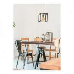 Lampea Suspensions Suspension Industrielle En Métal Noir 150 Cm -Luminaires Ventes suspension industrielle en metal noir 150 cm 1