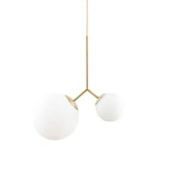 House Doctor Suspensions Suspension Laiton En Verre Blanc Et Gris -Luminaires Ventes suspension laiton en verre blanc 6