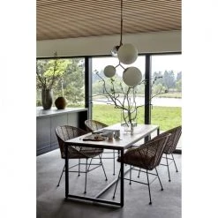 House Doctor Suspensions Suspension Laiton En Verre Blanc Et Gris -Luminaires Ventes suspension laiton en verre blanc et gris 1