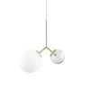 House Doctor Suspensions Suspension Laiton En Verre Blanc Et Gris -Luminaires Ventes suspension laiton en verre blanc et gris