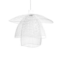 Forestier Suspensions Suspension Métal Filaire Blanc D56cm -Luminaires Ventes suspension metal filaire blanc d56cm 3
