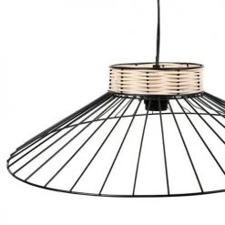 Decoratie Suspensions Suspension Métal Filaire Et Rotin D62cm -Luminaires Ventes suspension metal filaire et rotin d62cm 1