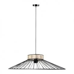 Decoratie Suspensions Suspension Métal Filaire Et Rotin D62cm -Luminaires Ventes suspension metal filaire et rotin d62cm 2