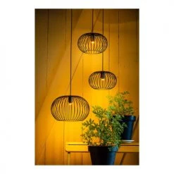 Deladeco Suspensions Suspension Moderne En Métal Noir 90 Cm -Luminaires Ventes suspension moderne en metal noir 90 cm 1