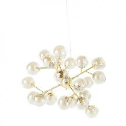Maisons Du Monde Suspensions Suspension Multi-globes En Verre Ambré Et Métal Doré