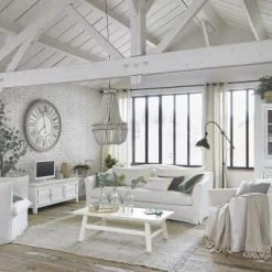 Maisons Du Monde Suspensions Suspension Perles En Sapin Blanc Et Métal Effet Vieilli -Luminaires Ventes suspension perles en sapin blanc et metal effet vieilli 1000 10 2 200287 5