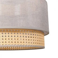 Decoratie Suspensions Suspension Ronde Gigogne Cannage Gris D40cm -Luminaires Ventes suspension ronde gigogne cannage gris d40cm 3