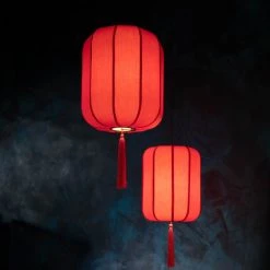 Dutchbone Suspensions Suspension Style Lanterne Japonaise D30cm Rouge -Luminaires Ventes suspension style lanterne japonaise d30cm rouge 5
