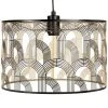 Maisons Du Monde Suspensions Suspension Tambour En Métal Ajouré Noir Et Doré -Luminaires Ventes suspension tambour en metal ajoure noir et dore 1000 6 16 210551 1