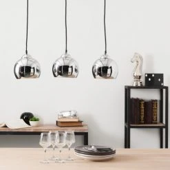 Maisons Du Monde Suspensions Suspension Triple En Aluminium Chromé -Luminaires Ventes suspension triple en aluminium chrome 1000 9 21 104202 4