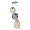 Maisons Du Monde Suspensions Suspension Triple En Rotin Tressé Beige Et Noir -Luminaires Ventes suspension triple en rotin tresse beige et noir 1000 10 38 210368 1
