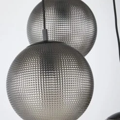 Maisons Du Monde Suspensions Suspension Triple En Verre Fumé Irisé Et Métal Noir -Luminaires Ventes suspension triple en verre fume irise et metal noir 1000 12 16 210387 2