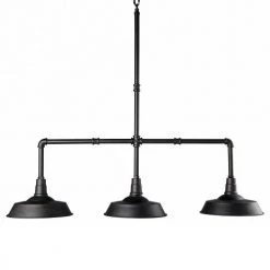 Maisons Du Monde Luminaires Suspension Triple Indus Tuyaux En Métal Noir