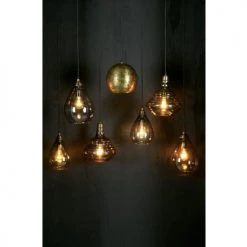 Bepurehome Suspensions Suspension Vintage En Verre D14x28cm Marron -Luminaires Ventes suspension vintage en verre d14x28cm marron 1